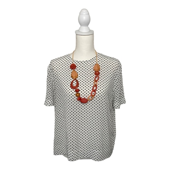 𝅺Rag & Bone White and Black Crewneck T Shirt Blouse Size Large - Picture 5 of 13